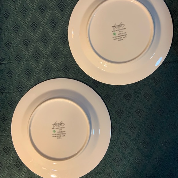 2 American Atelier Salad Plates Northern Nights Design Discontinued 8 1/8 - Picture 2 of 2